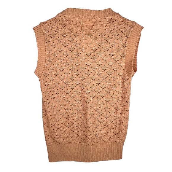 Vintage Soft As A Lamb Peach Knit Sweater Vest Medium - Picture 2 of 7